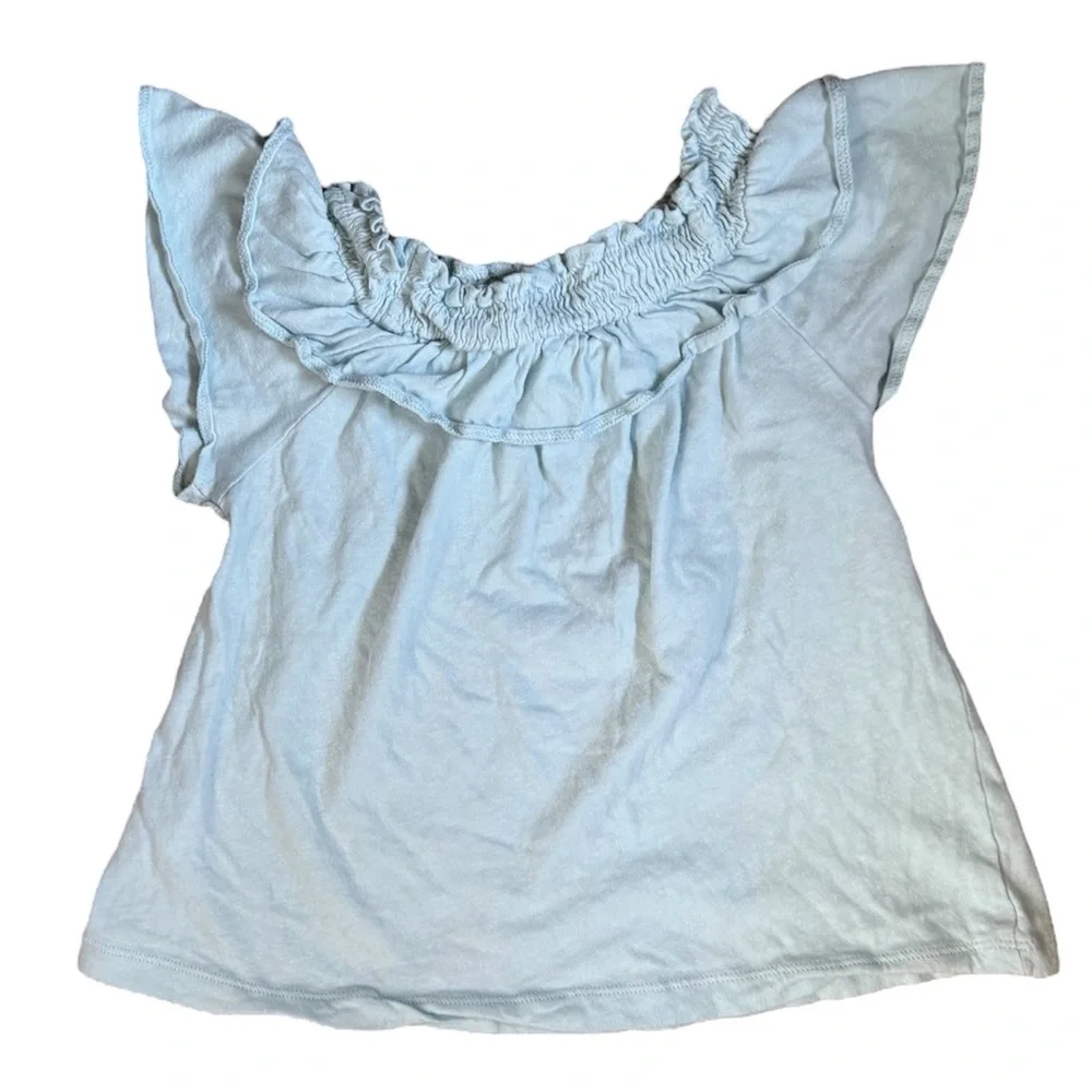 United Colors Of Benetton | Set of Two Kids Ruffled Tees Blue White, Large 9-10Y